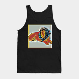 Lion blue Tank Top